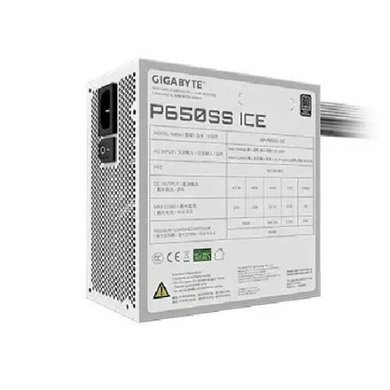 Gigabyte P650SS ICE 650W Non Modular 80 Plus Silver Certified White Power Supply