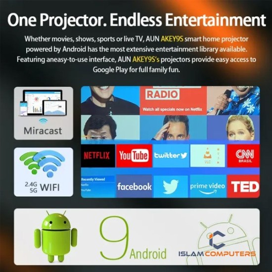 AUN AKEY9S Full HD Professional Android Projector