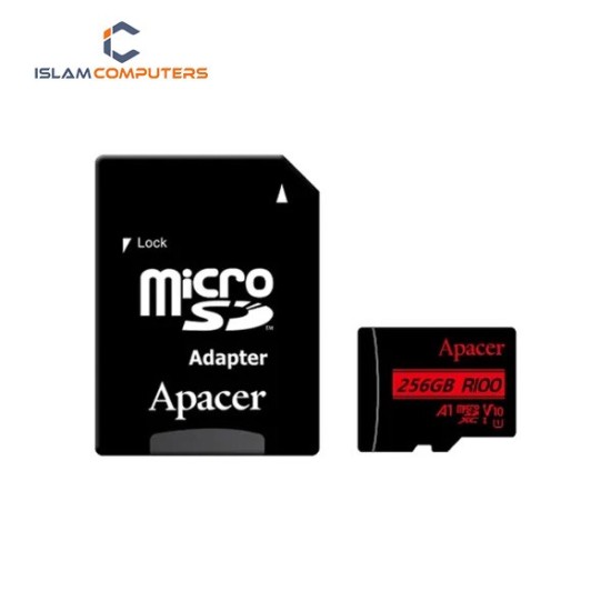 Apacer R100 SDXC/SDHC UHS-I U1 V10 256GB A1 Class 10 Memory Card with Adapter
