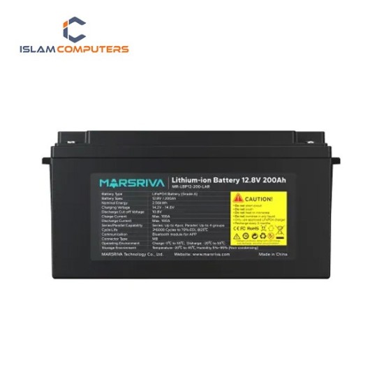 Marsriva MR-LBP12-200-LAR 12.8V 200Ah LiFePO4 Solar Battery