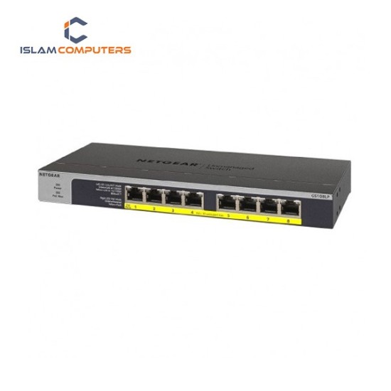 Netgear GS108LP 8-Port Gigabit PoE Unmanaged Rackmount Switch (PoE Budget 60W)
