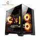 PC POWER ICE CUBE BK M-ATX GAMING CASING WITH 7 ARGB FAN