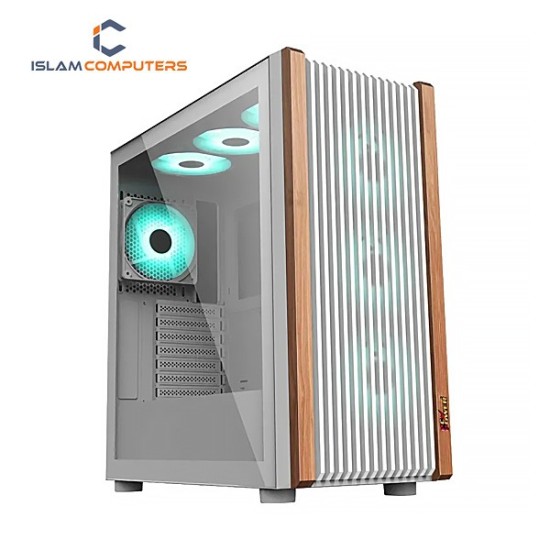 PC POWER WOOD MESH WH Casing With 6 FANS