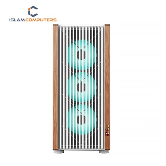 PC POWER WOOD MESH WH Casing With 6 FANS