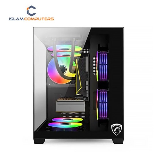 PC Power ICEBOX X2 BK mATX Mid Tower Gaming Casing 5 ARGB FAN