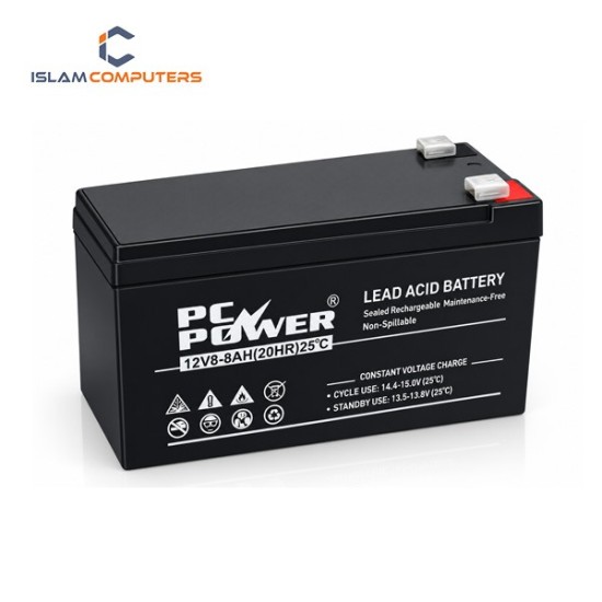 PC Power SH8.5-12 Rechargeable UPS Battery – 12V 8.5Ah Sealed Lead Acid