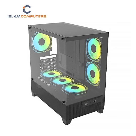 PC Power Sea View V2 PG-H35 BK Mid Tower Black ATX Gaming Casing