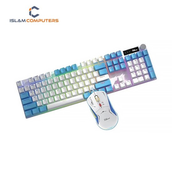 Pc Power Fury Combo RGB Wired (Blue Switch) White Mechanical Gaming Keyboard & Mouse Combo