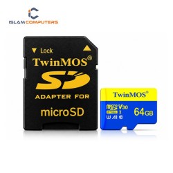 TwinMOS 64GB MicroSDHC U3 Class 10 V30 A1 Memory Card