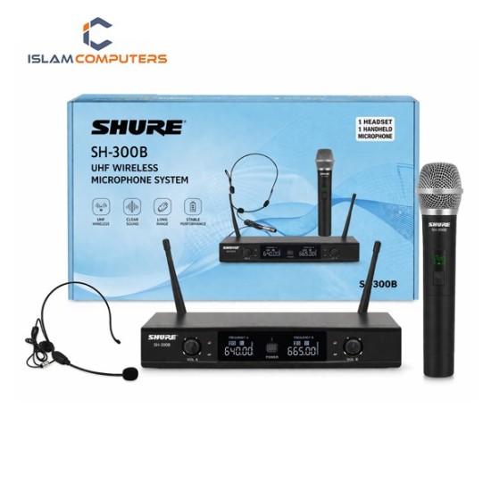 SHURE SH‑300B UHF Wireless Dual Microphone System