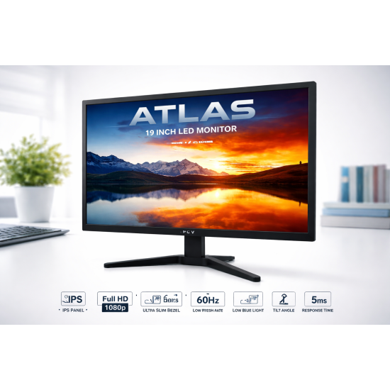 Atlas 19-Inch LED Monitor Full HD Display
