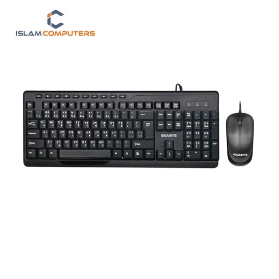Gigabyte KM6300 USB Multimedia Keyboard & Mouse Combo – Black