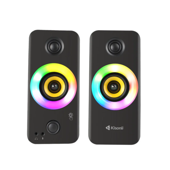 Kisonli X8 USB Laptop RGB Colorful Light Speaker – High-Quality Sound with Deep Bass