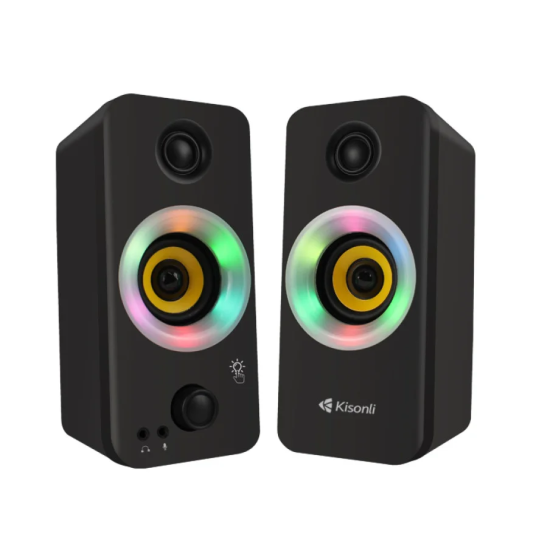 Kisonli X8 USB Laptop RGB Colorful Light Speaker – High-Quality Sound with Deep Bass