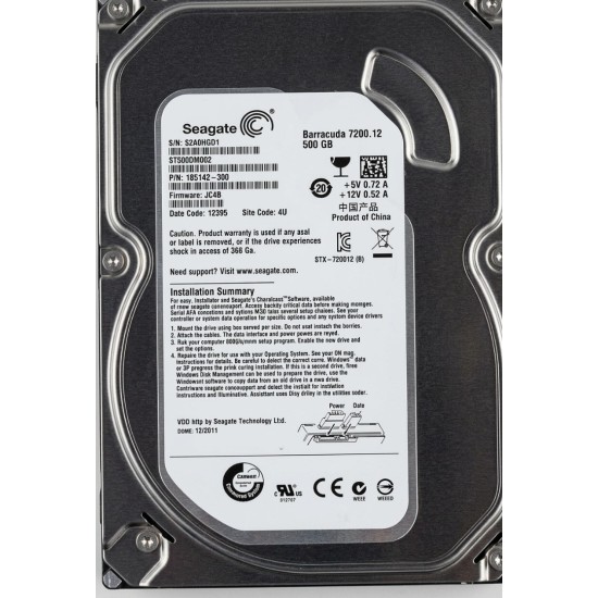 Seagate Barracuda ST500DM002 500 GB 3.5 Internal Hard Drive - SATA - 7200 rpm